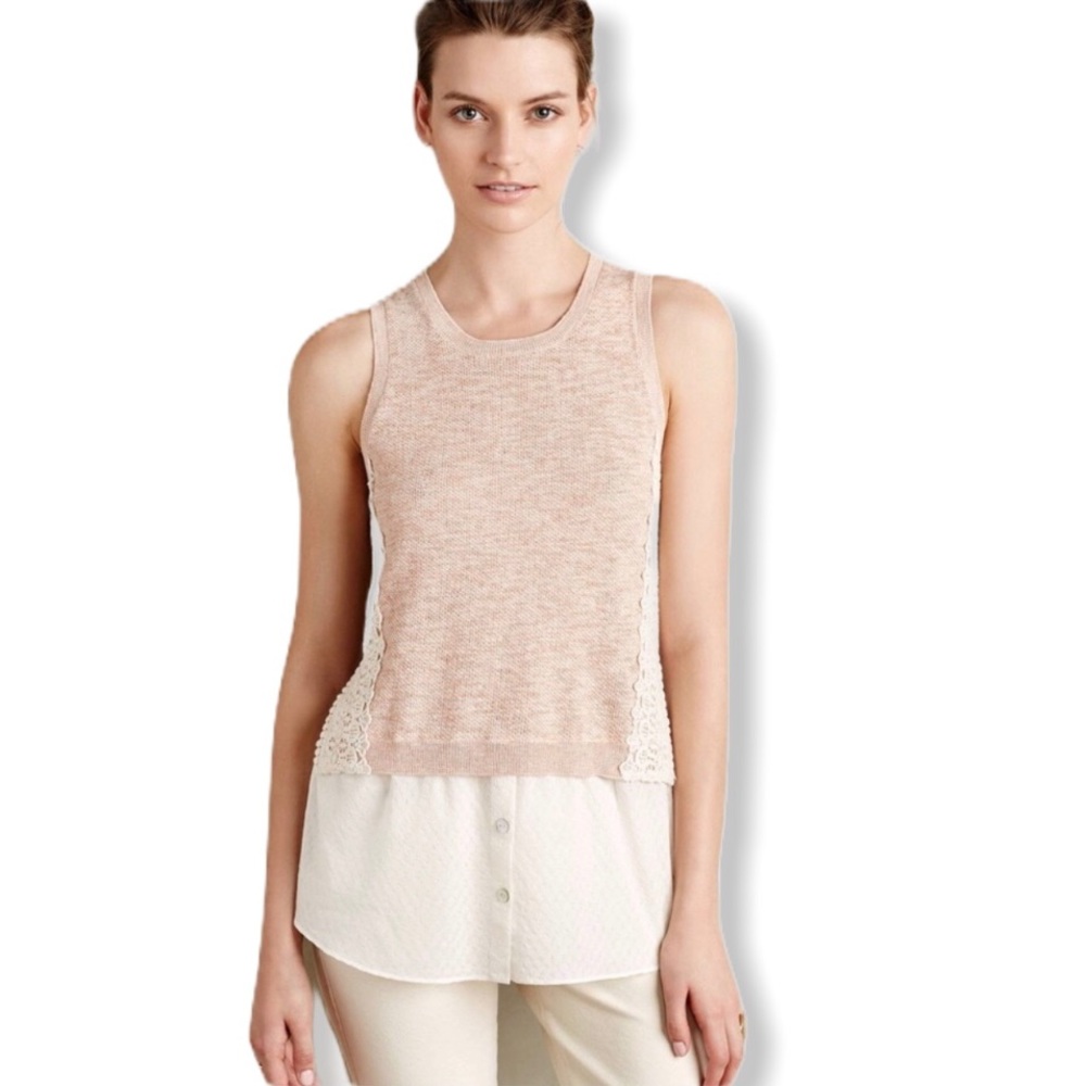 Moth by Anthropologie Lace Montage Tank Sz S